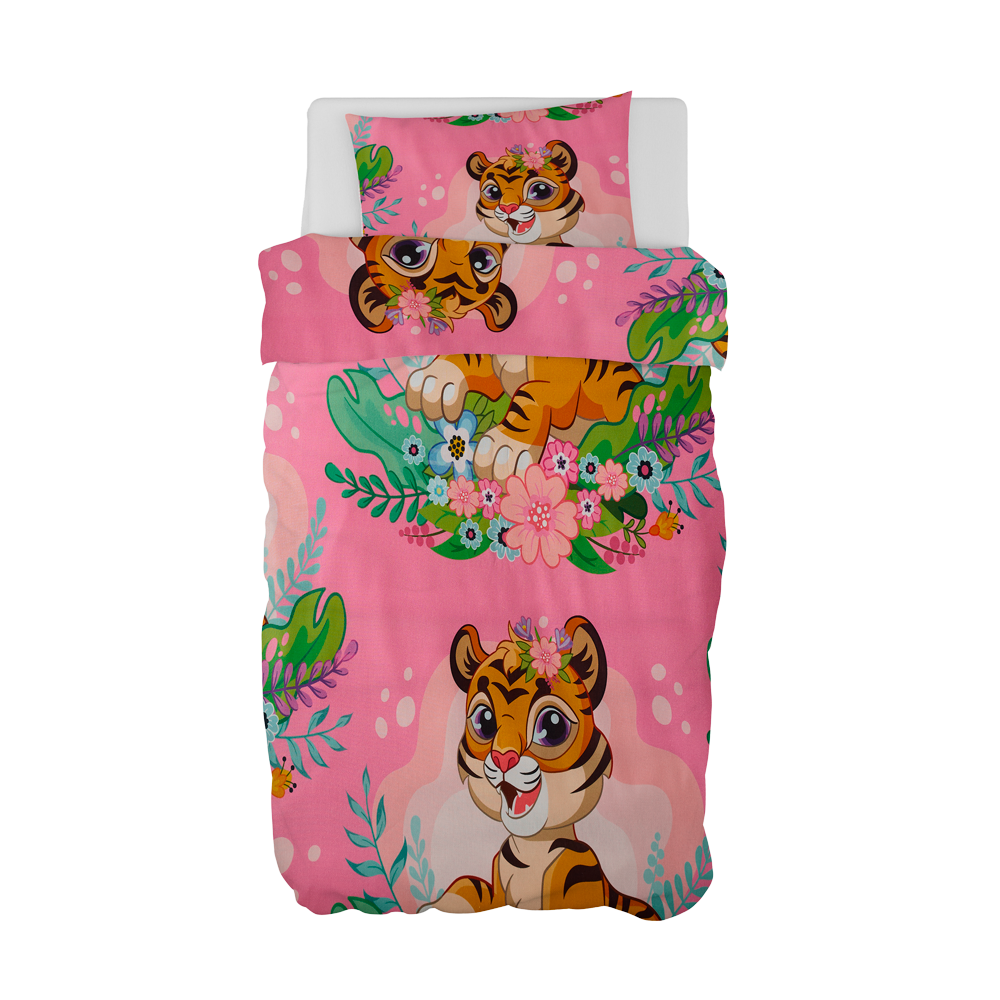 Tigerunge juniorsengetøj med tigermotiv i 100x140 fra Home Feeling
